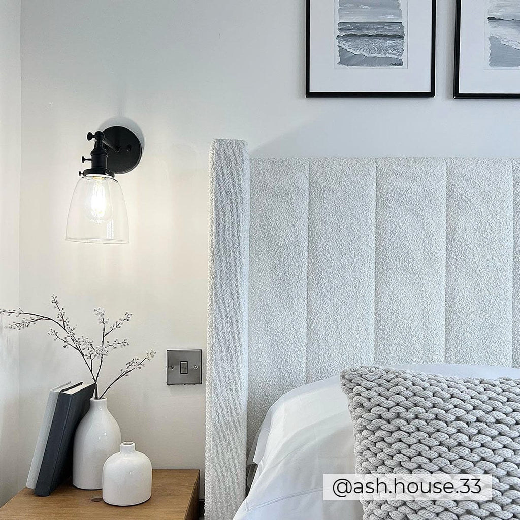 Madison Bouclé Ottoman Storage Bed - Off White - DUSK