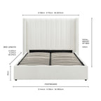 Madison Bouclé Ottoman Storage Bed - Off White - DUSK