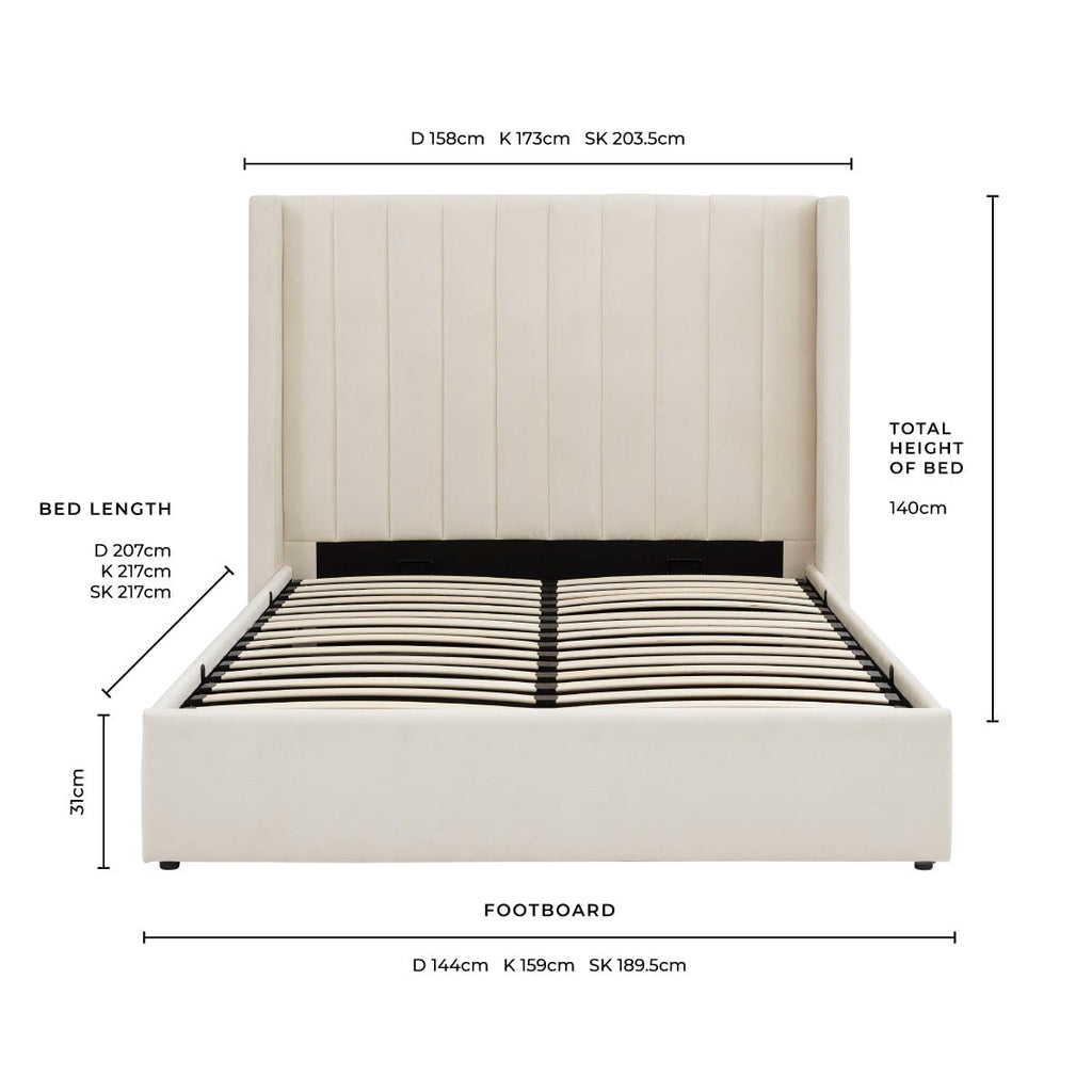 Madison Ottoman Storage Bed - Ecru - DUSK