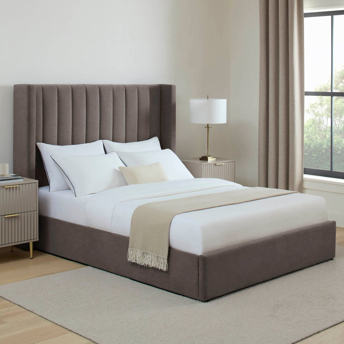 Madison Ottoman Storage Bed - Taupe - DUSK