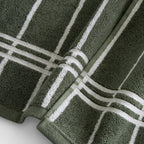 Madrid Fine Stripe Cotton Towel Collection - Fern/ Natural - DUSK