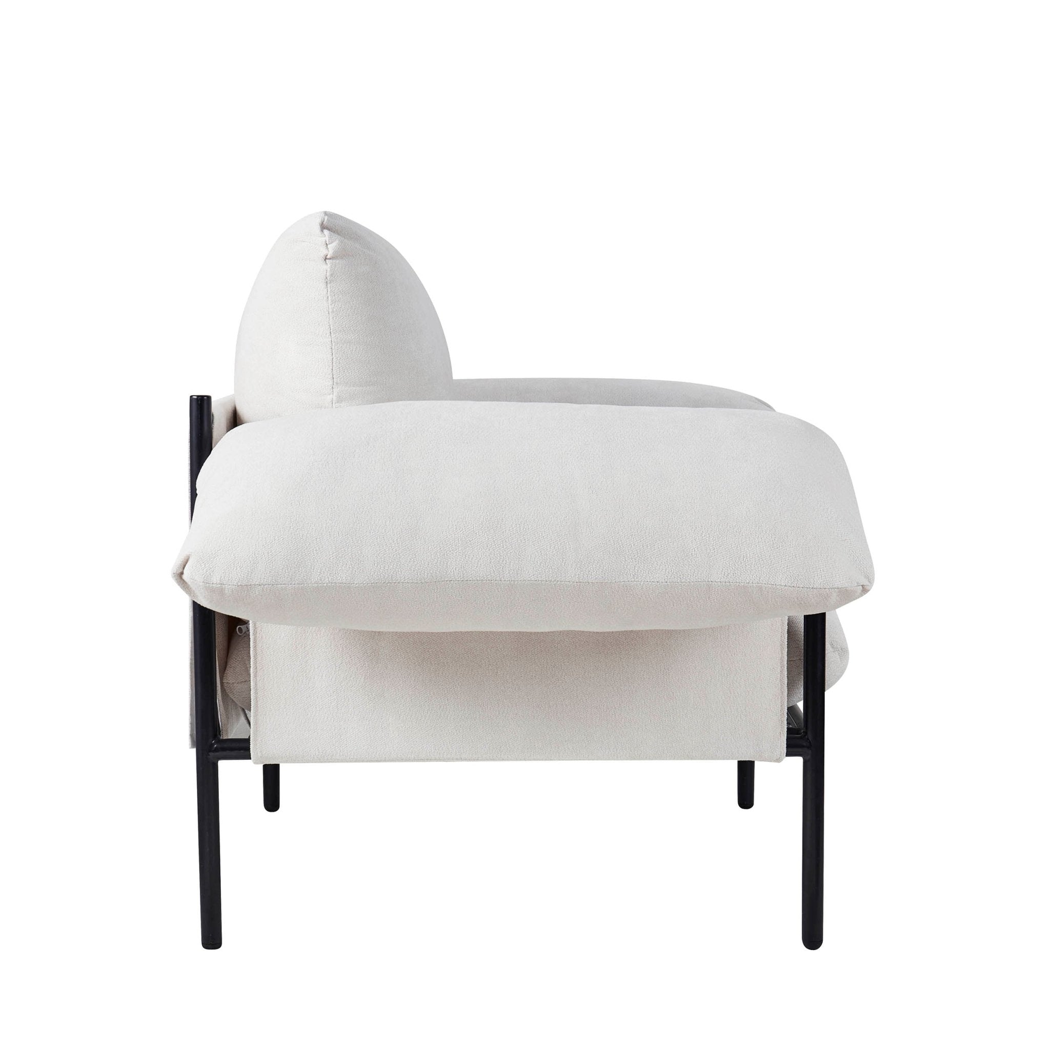 Maeve Slouched Accent Chair - Chenille Ivory - DUSK