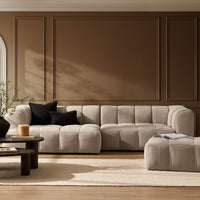 Manhattan Left Hand Chaise Sofa - Chenille Oatmeal - DUSK