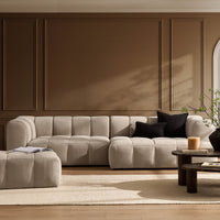 Manhattan Right Hand Chaise Sofa - Chenille Oatmeal - DUSK