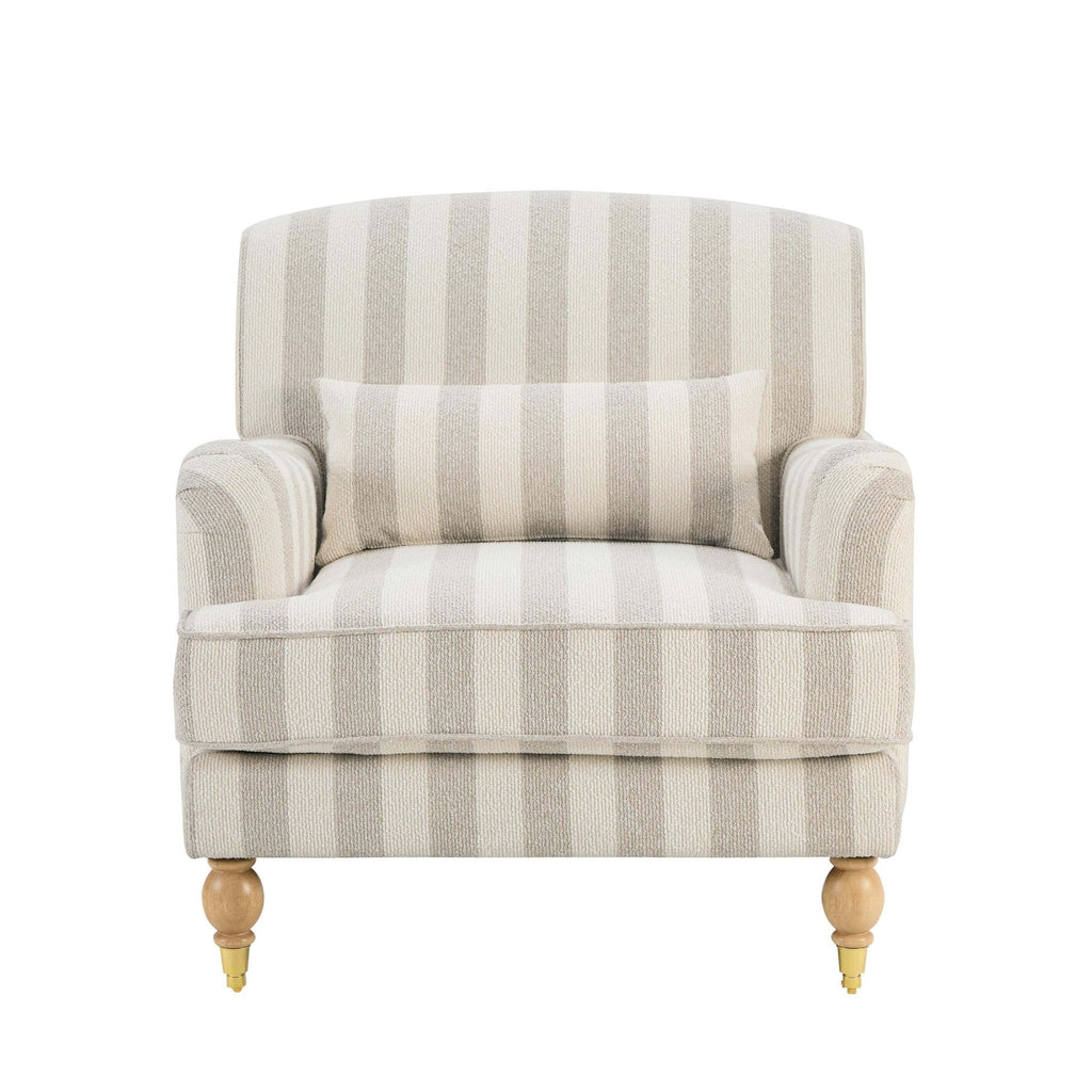 Mara Armchair - Natural Boucle Stripe - DUSK