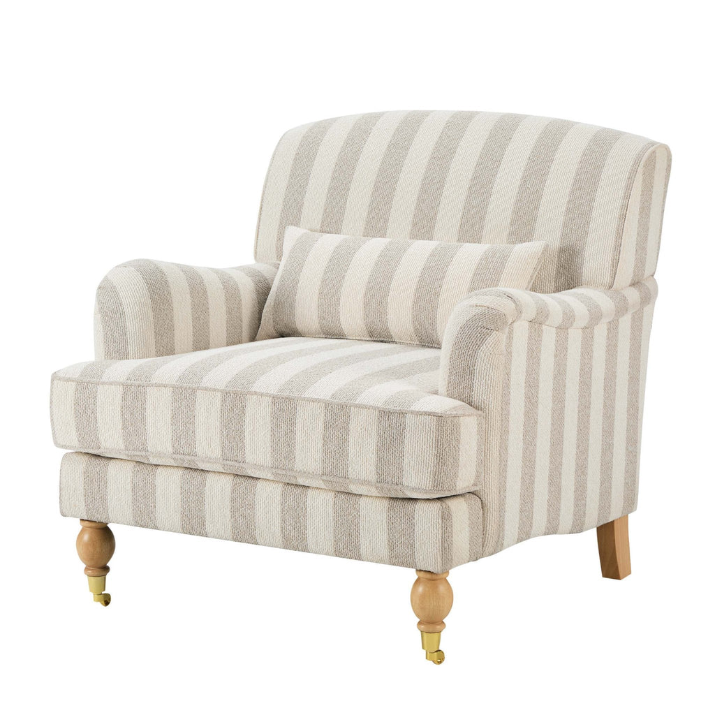 Mara Armchair - Natural Boucle Stripe - DUSK