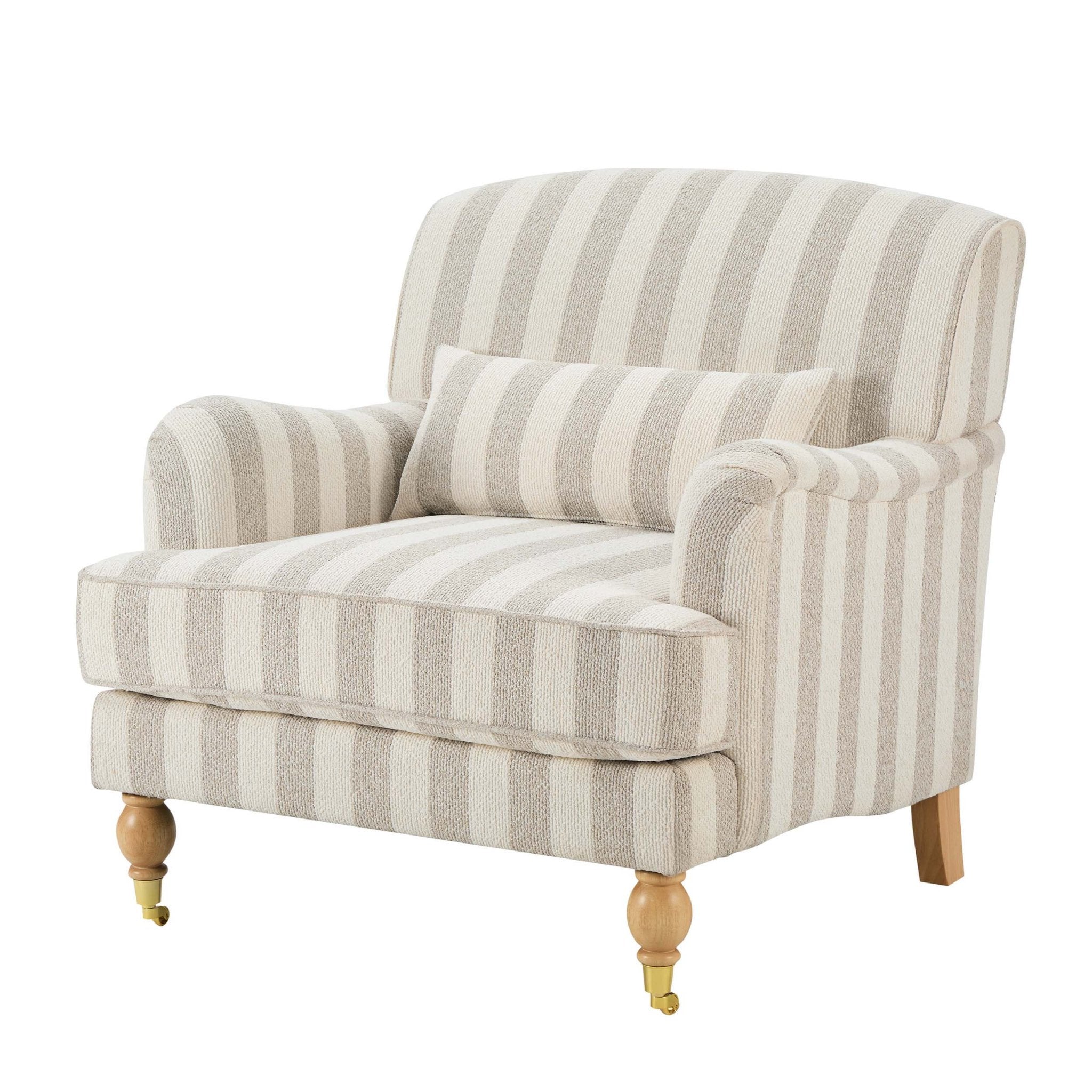 Mara Armchair - Natural Boucle Stripe - DUSK