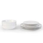 Margalo Beaded 12 Piece Dinner Set - White - DUSK