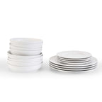 Margalo Beaded 16 Piece Dinner Set - White - DUSK