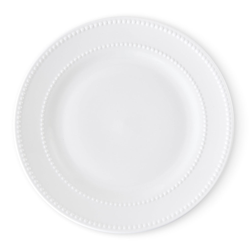 Margalo Beaded Set of 4 Dinner Plates - White - DUSK