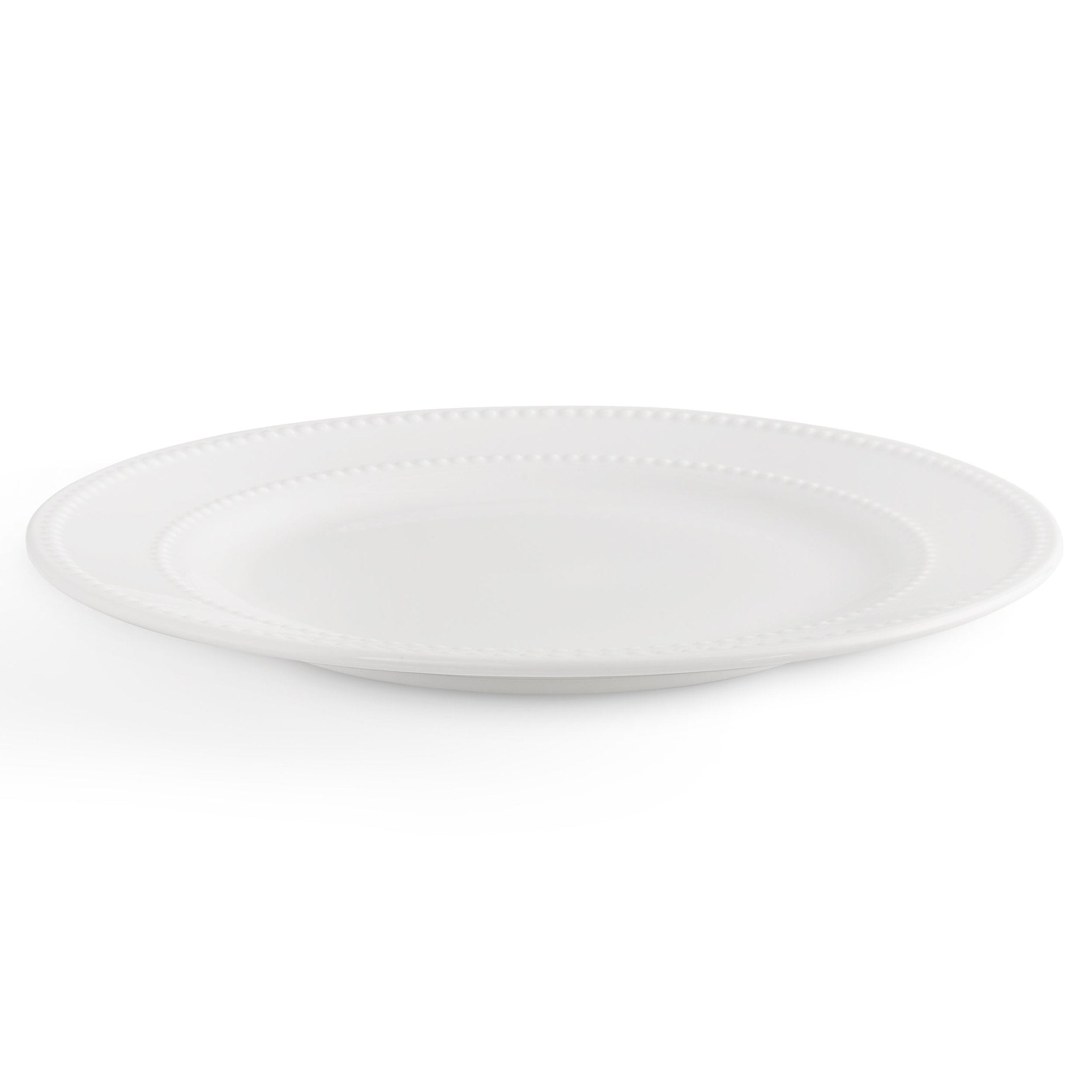 Margalo Beaded Set of 4 Dinner Plates - White - DUSK