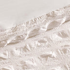 Marissa 100% Cotton Seersucker Check Duvet Cover & Pillowcase Set - White - DUSK