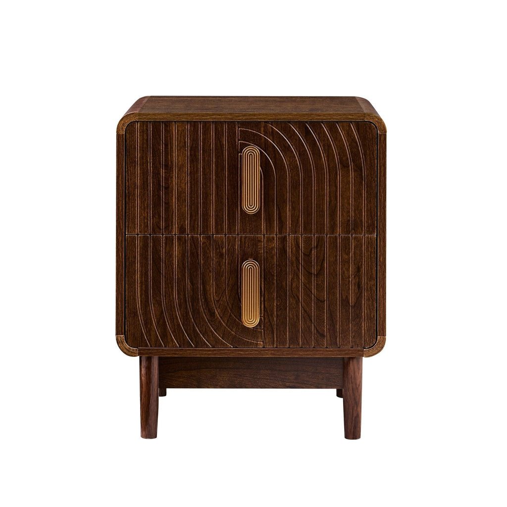 Marnie 2 Drawer Bedside Table - Walnut - DUSK