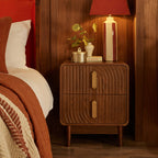 Marnie 2 Drawer Bedside Table - Walnut - DUSK