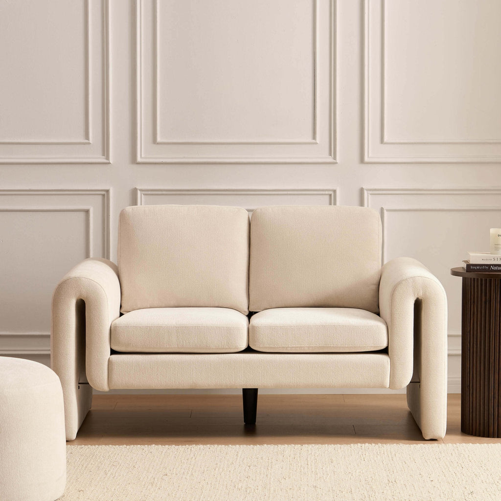 Marseille Compact 2 Seater Sofa - Chenille Ivory - DUSK