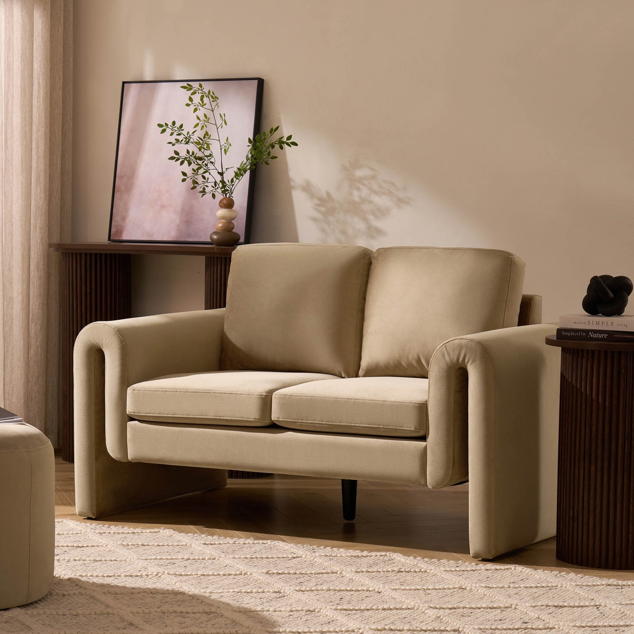 Marseille Compact 2 Seater Sofa - Latte - DUSK
