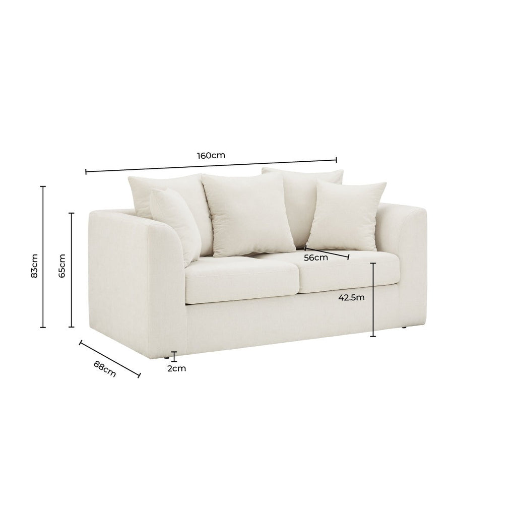 Melbourne 2 Seater Sofa - Ivory - DUSK