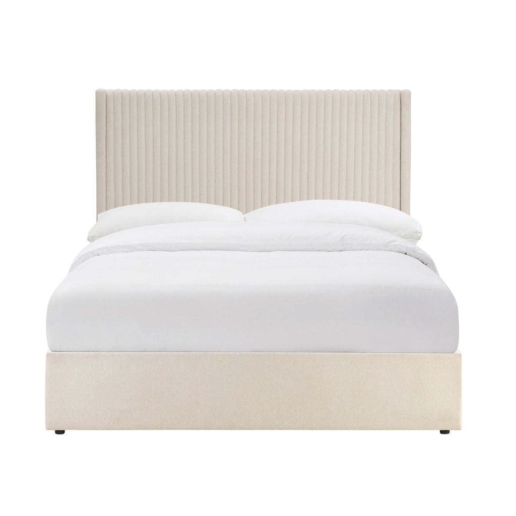Melrose Ottoman Storage Bed - Chenille Ivory - DUSK