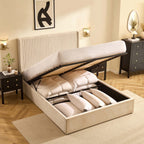 Melrose Ottoman Storage Bed - Chenille Ivory - DUSK