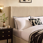 Melrose Ottoman Storage Bed - Chenille Ivory - DUSK