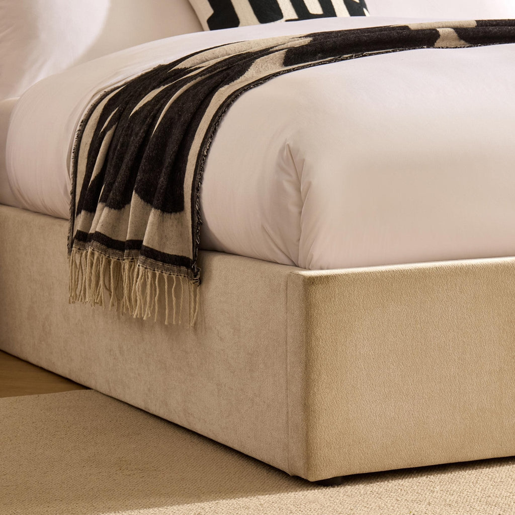 Melrose Ottoman Storage Bed - Chenille Ivory - DUSK