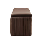Melrose Ribbed Ottoman Storage Bench - Cappuccino - DUSK