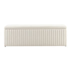 Melrose Ribbed Ottoman Storage Bench - Chenille Ivory - DUSK