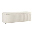 Melrose Ribbed Ottoman Storage Bench - Chenille Ivory - DUSK