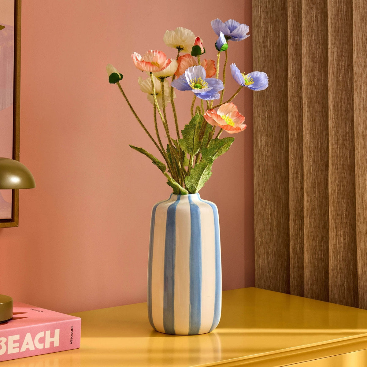Meya Stripe Vase - Blue - DUSK
