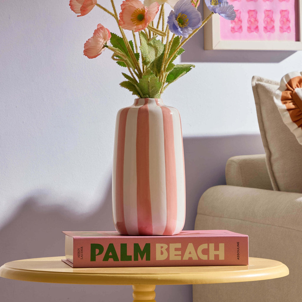 Meya Stripe Vase - Pink - DUSK