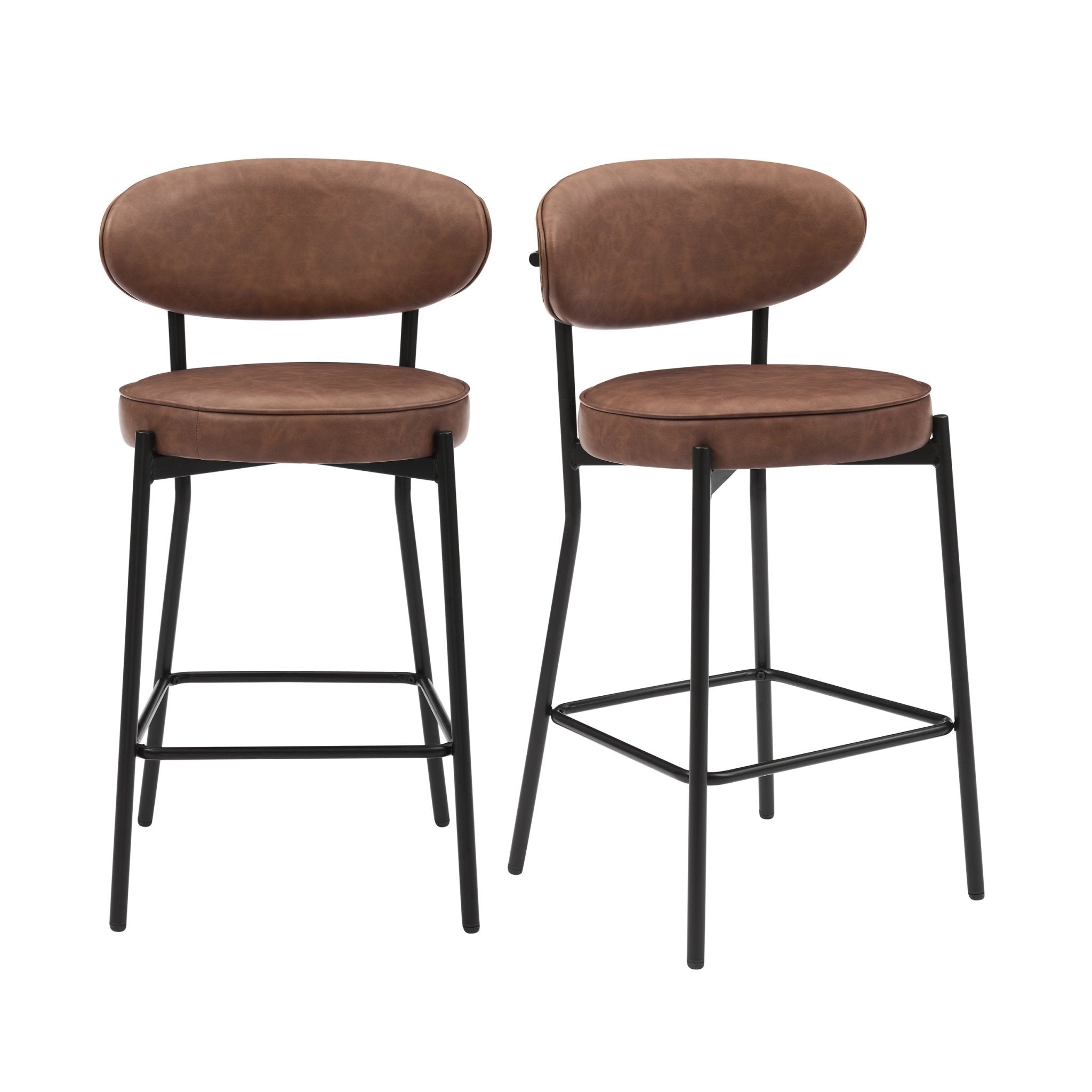 Mia Set of 2 Barstool - Faux Leather Tan - DUSK