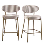 Mia Set of 2 Barstools - Chocolate Stripe - DUSK