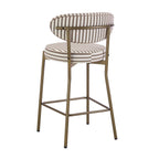Mia Set of 2 Barstools - Chocolate Stripe - DUSK