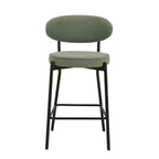 Mia Set of 2 Barstools - Matte Velvet - Sage Green - DUSK