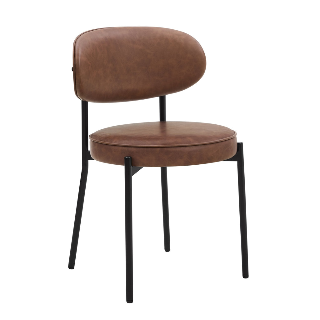 Mia Set of 2 Dining Chair - Faux Leather Tan - DUSK