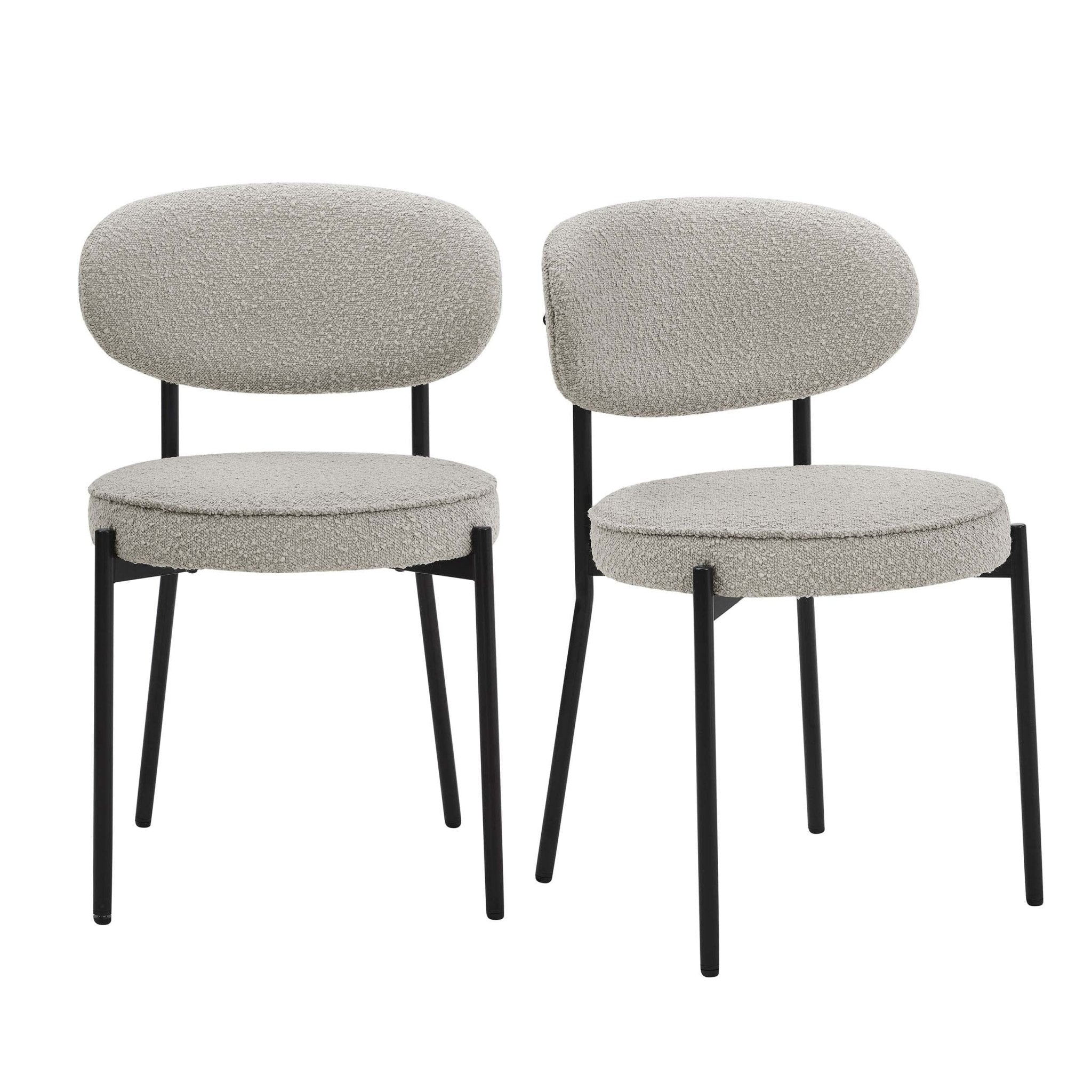 Mia Set of 2 Dining Chair - Taupe Boucle - DUSK