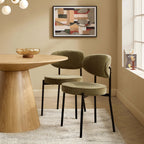 Mia Set of 2 Dining Chairs - Chenille Olive - DUSK