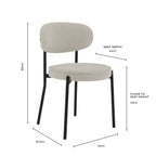 Mia Set of 2 Dining Chairs - Matte Velvet - Sand - DUSK