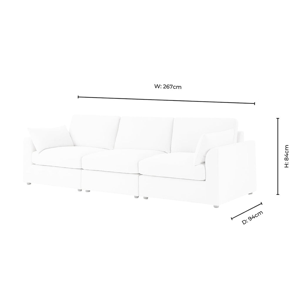 Miami 3 Seater Sofa - Chenille Olive - DUSK