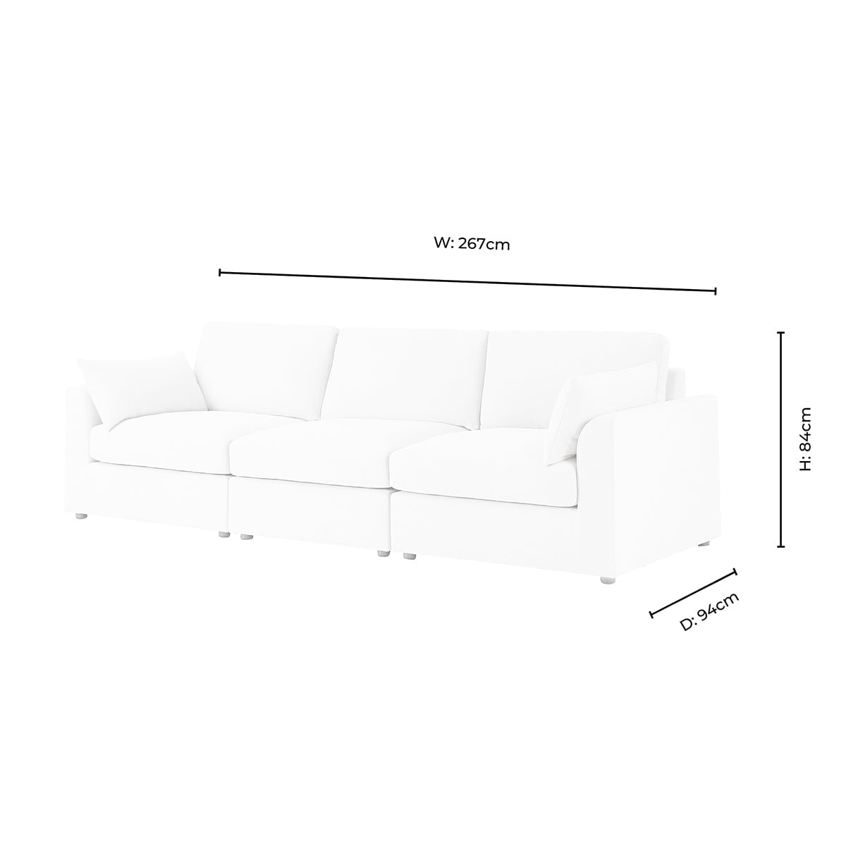 Miami 3 Seater Sofa - Chenille Olive - DUSK