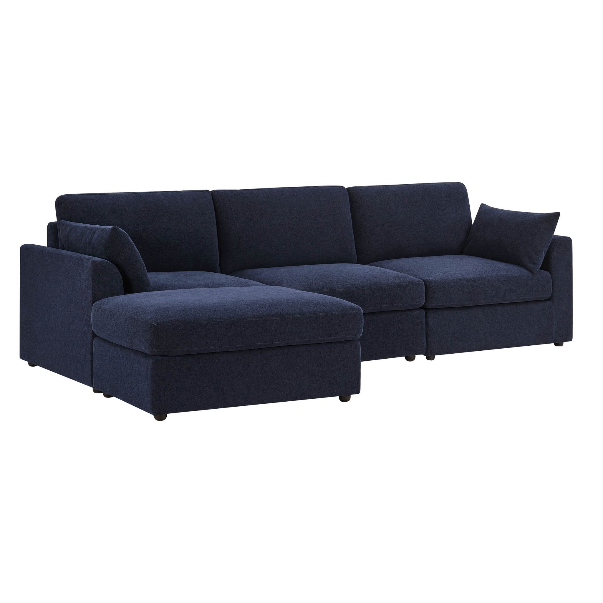 Miami Left Hand Chaise Sofa - Chenille Navy - DUSK