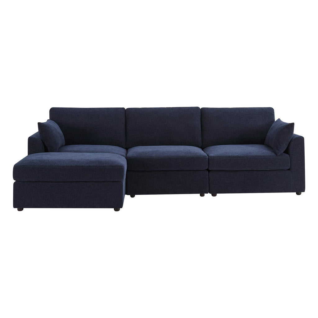 Miami Left Hand Chaise Sofa - Chenille Navy - DUSK