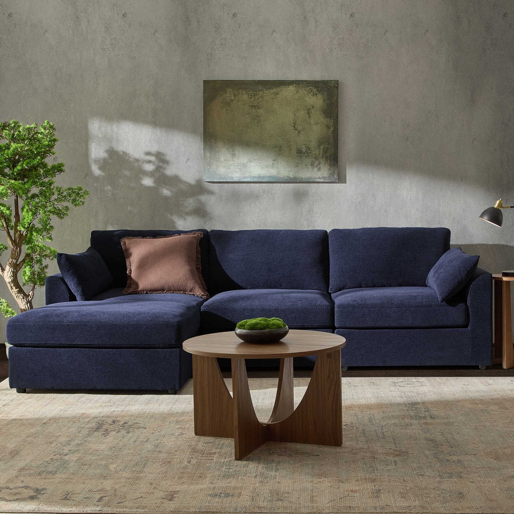 Miami Left Hand Chaise Sofa - Chenille Navy - DUSK