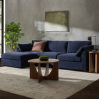 Miami Left Hand Chaise Sofa - Chenille Navy - DUSK