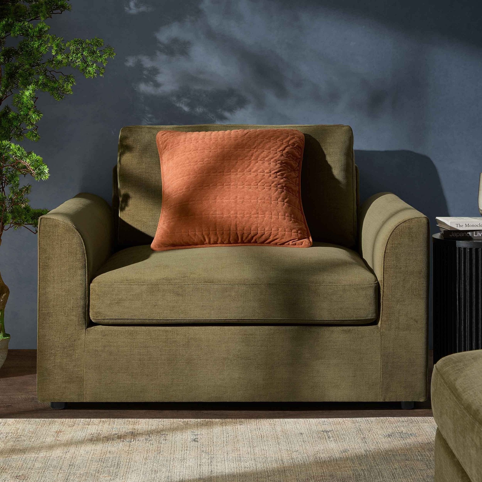 Miami Loveseat - Chenille Olive - DUSK