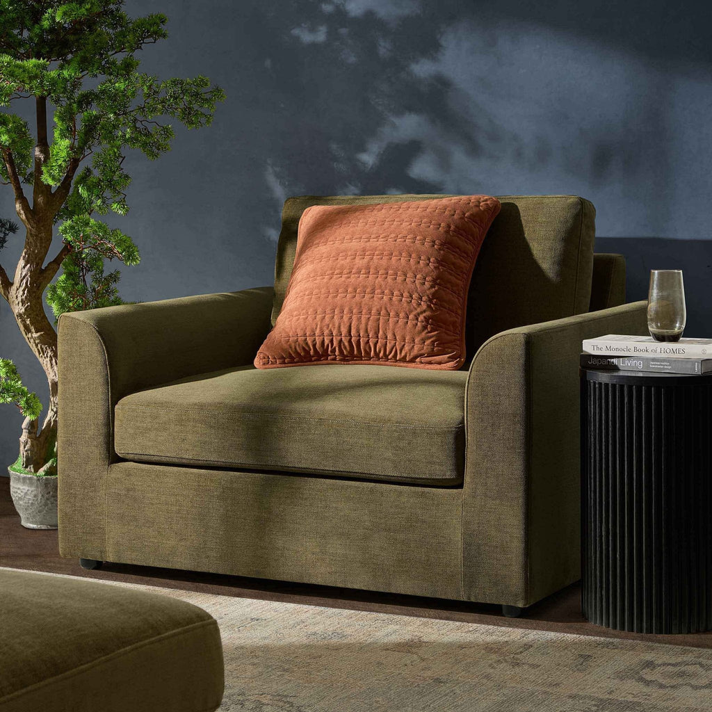 Miami Loveseat - Chenille Olive - DUSK