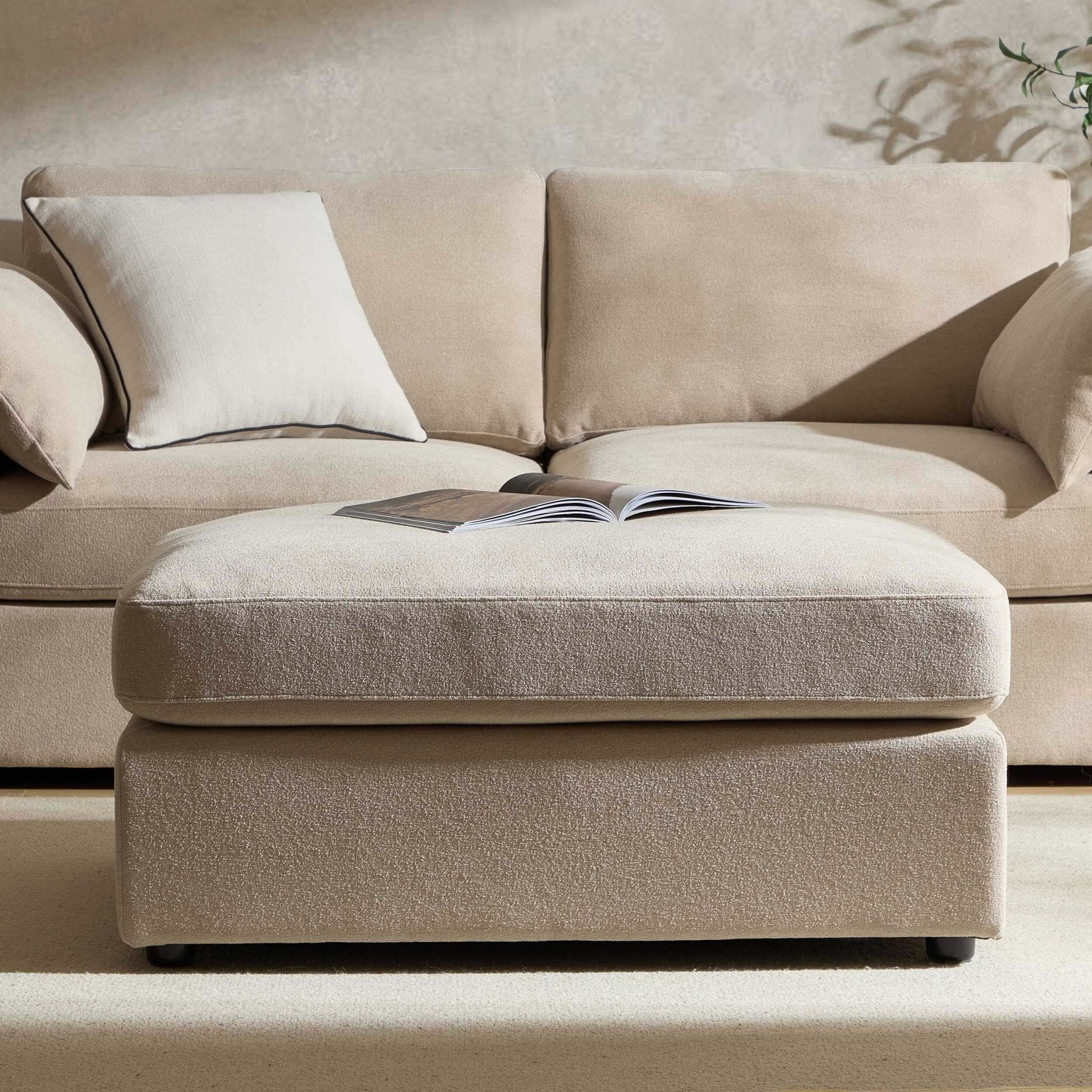 Miami Pouffe - Chenille Oatmeal - DUSK