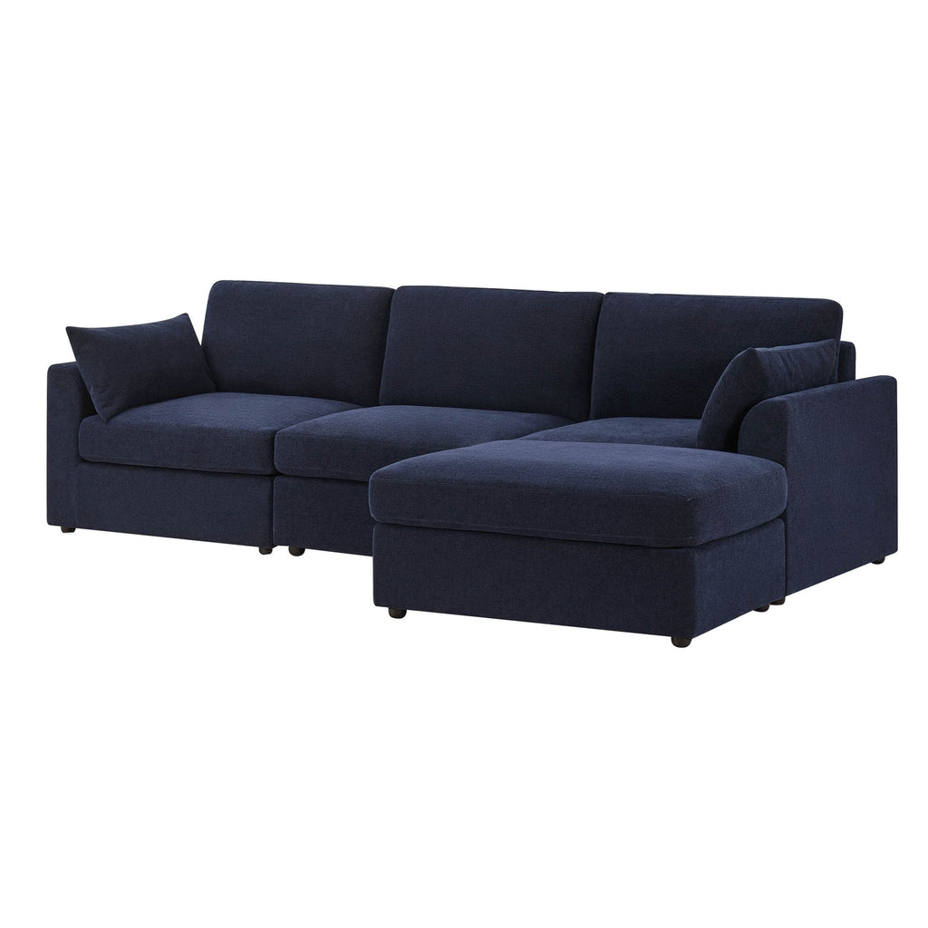 Miami Right Hand Chaise Sofa - Chenille Navy - DUSK