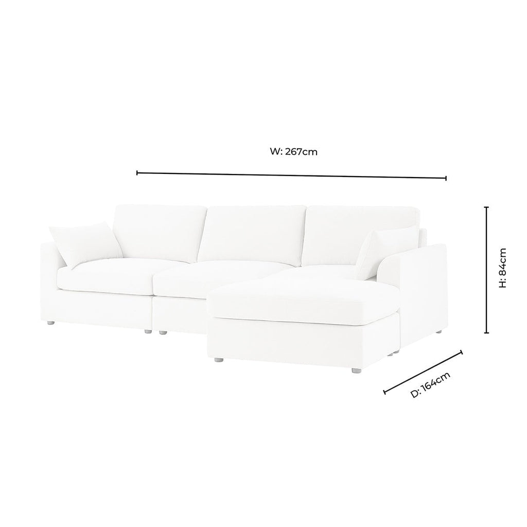 Miami Right Hand Chaise Sofa - Chenille Oatmeal - DUSK