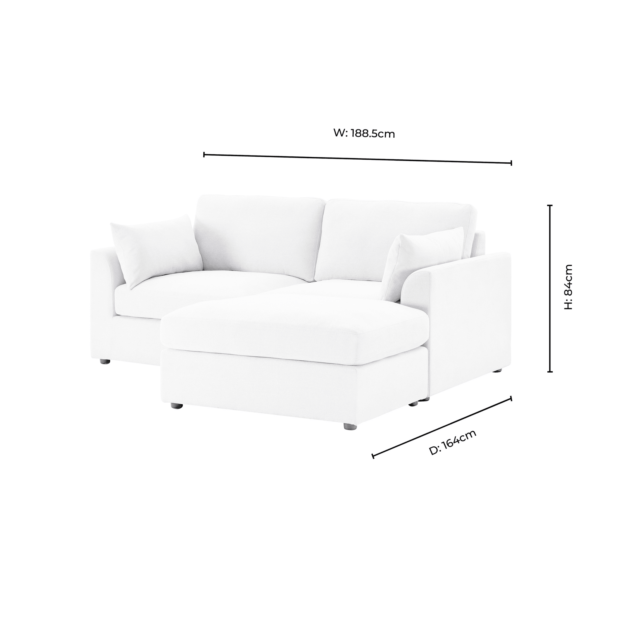 Miami Small Chaise Sofa - Chenille Navy - DUSK